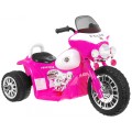 Dětský akumulátorový chopper motocykl růžový + 3 kola + zvukové LED světlo