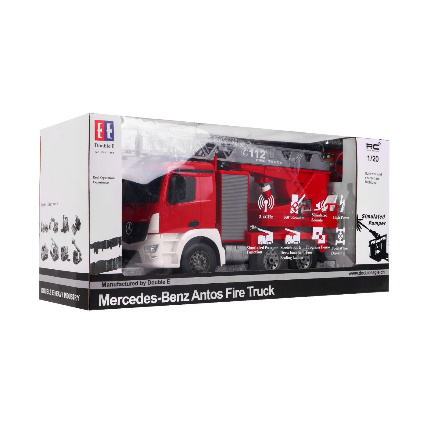 Autíčko R/C Mercedes-Benz Antos 2.4G Protipožární 1:20 Dvojité E