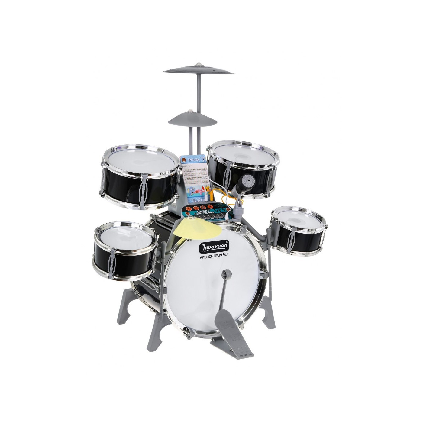Hudební sada Bicí + Klávesnice + Mikrofon pro děti 3+ Osvětlené bicí