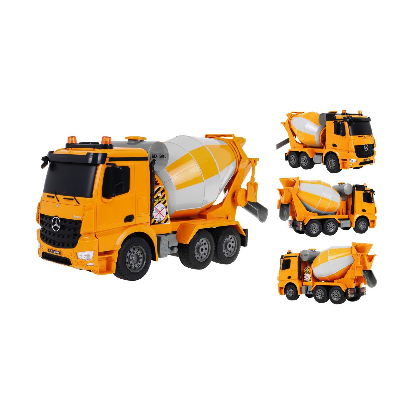 Mercedes-Benz Arocs Dětská míchačka betonu 6+ Dálkové ovládání Model 1:20 Zvuky Světla