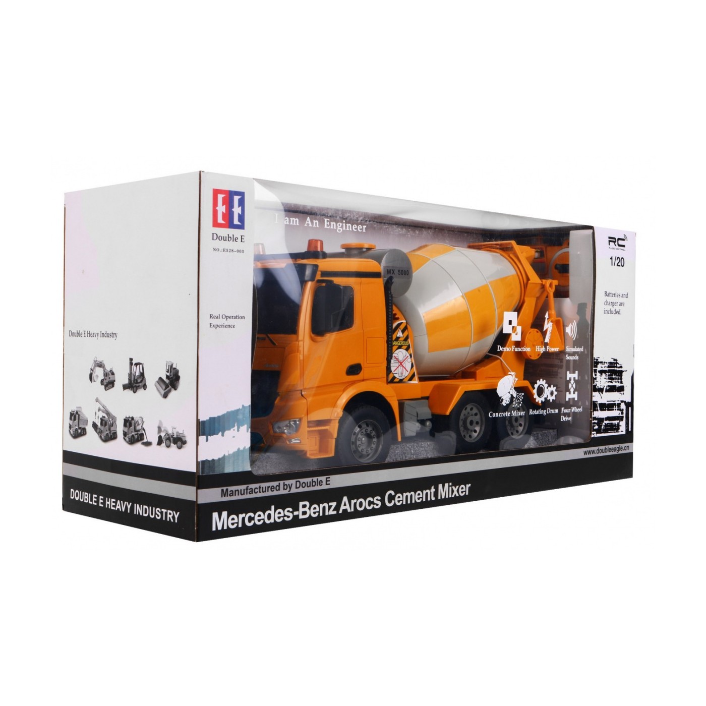 Mercedes-Benz Arocs Dětská míchačka betonu 6+ Dálkové ovládání Model 1:20 Zvuky Světla