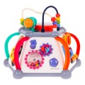 Sensory Multi-Cube pro děti 18m+ interaktivní funkce + 20 miniher + mikrofon Bebenek volant prokládá akvárium