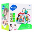 Sensory Multi-Cube pro děti 18m+ interaktivní funkce + 20 miniher + mikrofon Bebenek volant prokládá akvárium