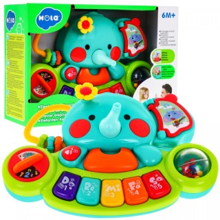 Interaktivní Elephant Mini Piano Kids 6m Hudební hračka Chrastítka