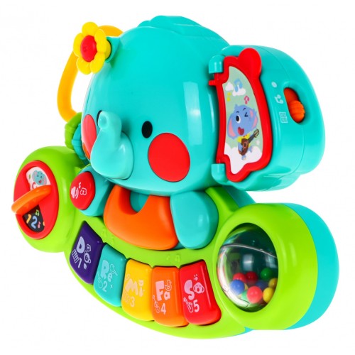 Interaktivní Elephant Mini Piano Kids 6m Hudební hračka Chrastítka