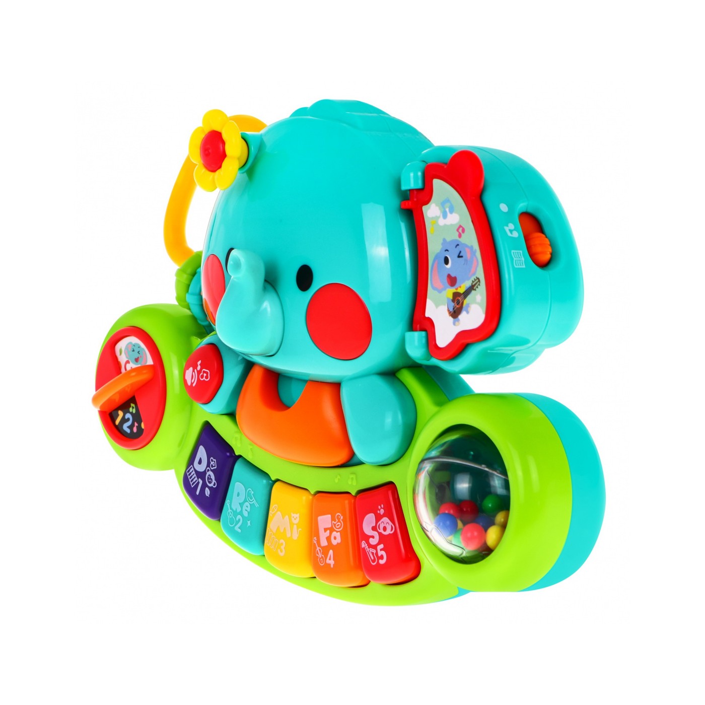 Interaktivní Elephant Mini Piano Kids 6m Hudební hračka Chrastítka