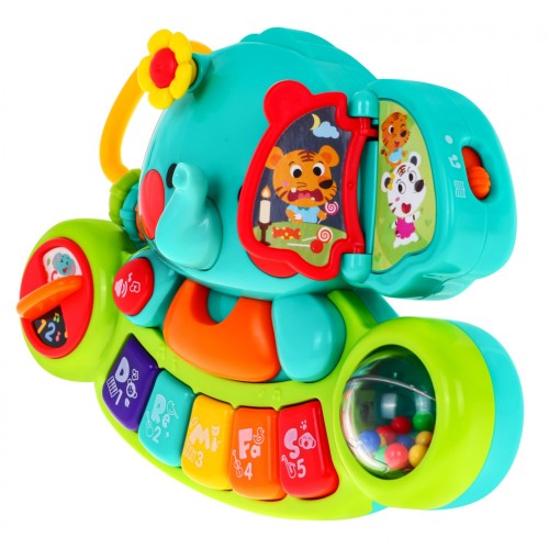 Interaktivní Elephant Mini Piano Kids 6m Hudební hračka Chrastítka