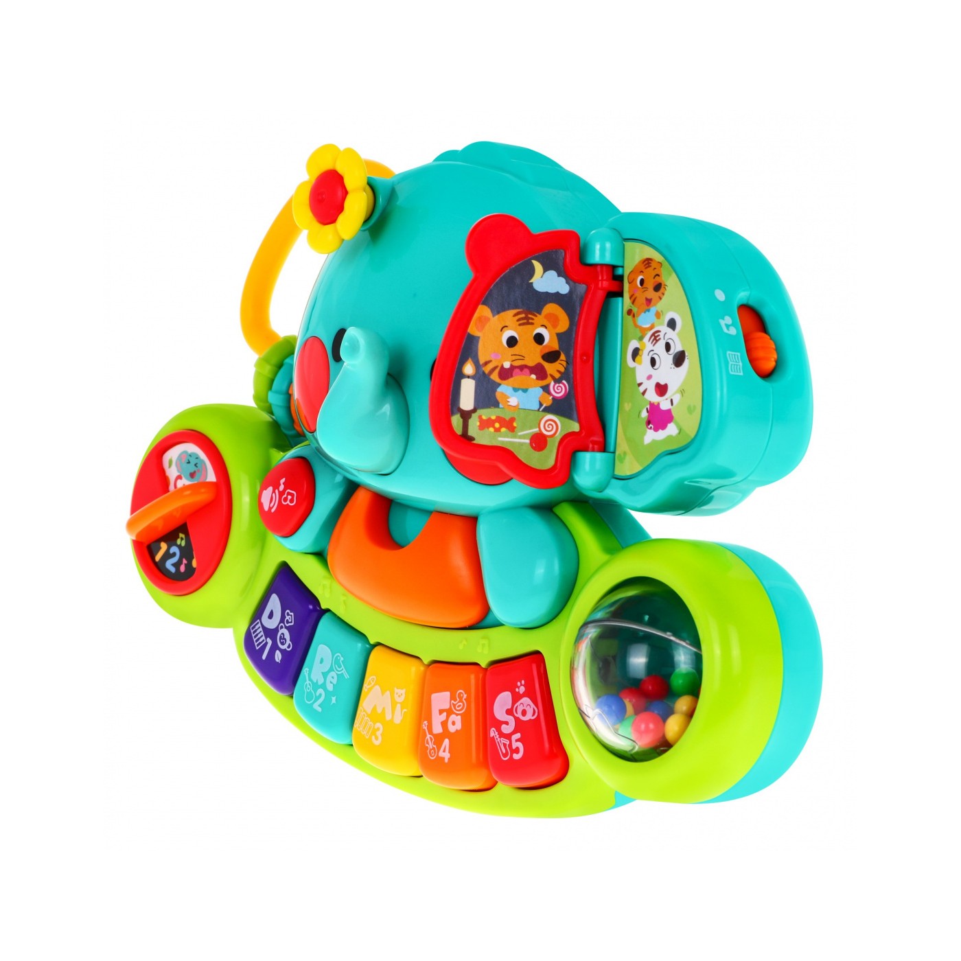 Interaktivní Elephant Mini Piano Kids 6m Hudební hračka Chrastítka