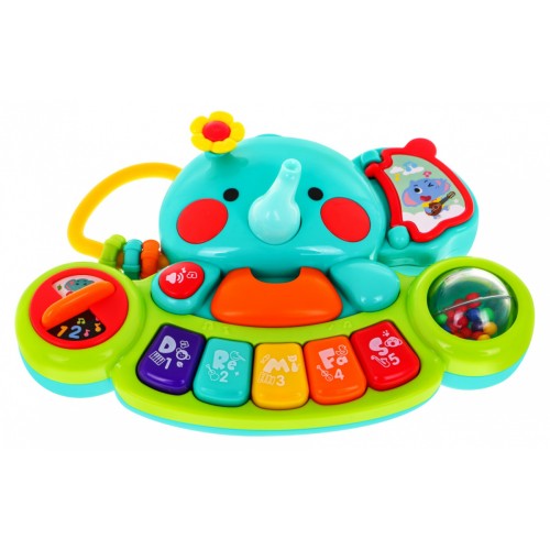 Interaktivní Elephant Mini Piano Kids 6m Hudební hračka Chrastítka