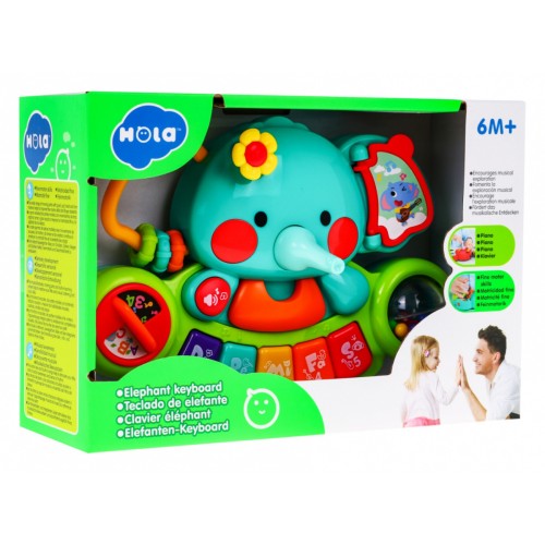 Interaktivní Elephant Mini Piano Kids 6m Hudební hračka Chrastítka