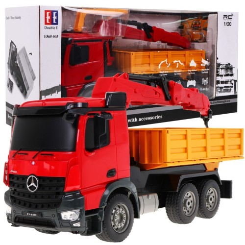 Dětský jeřáb Truck HDS 6+ Mercedes-Benz Arocs Dálkové ovládání 1:20 Pohyblivé díly