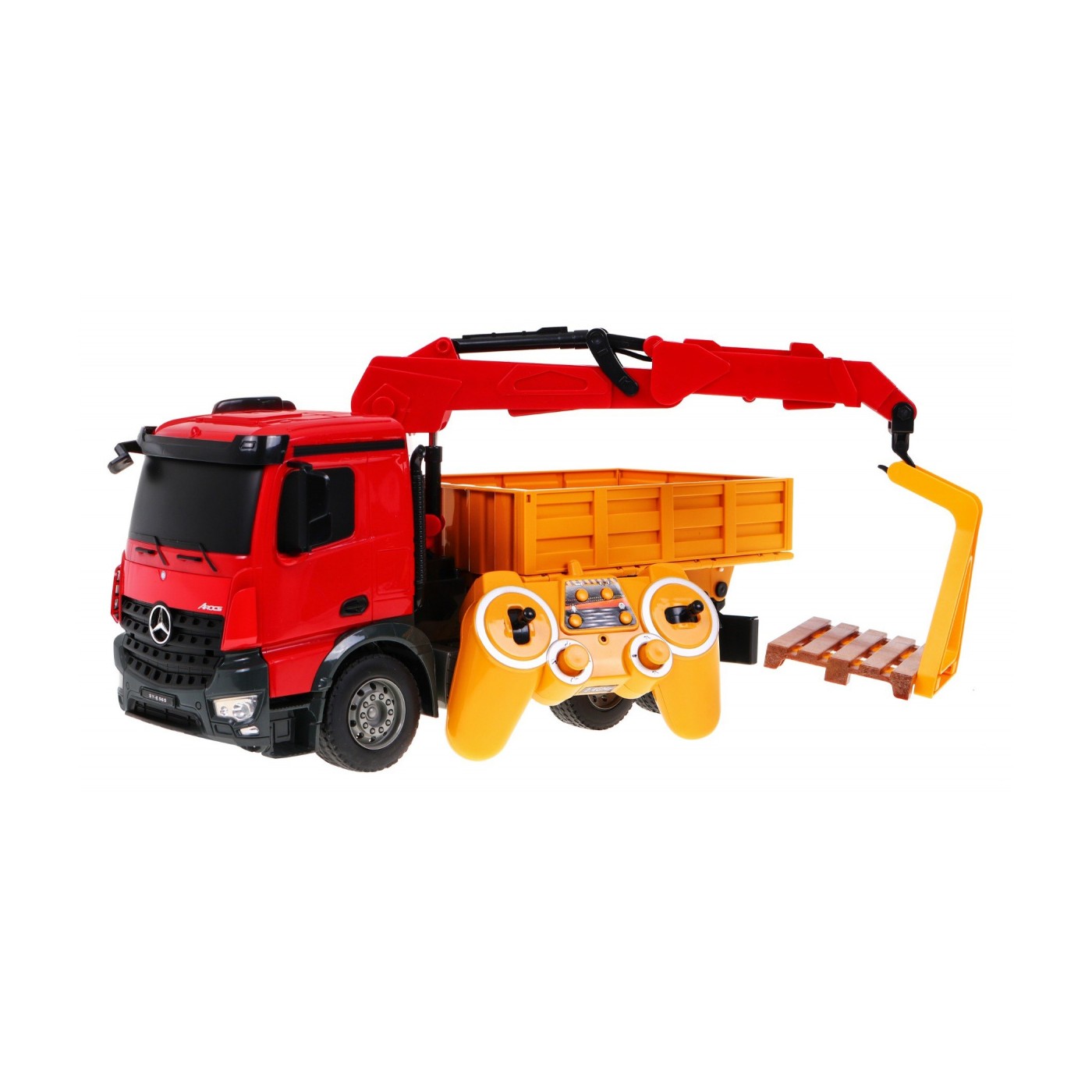Dětský jeřáb Truck HDS 6+ Mercedes-Benz Arocs Dálkové ovládání 1:20 Pohyblivé díly