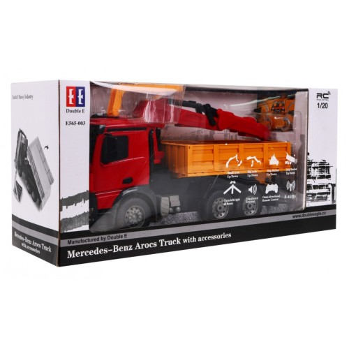 Dětský jeřáb Truck HDS 6+ Mercedes-Benz Arocs Dálkové ovládání 1:20 Pohyblivé díly