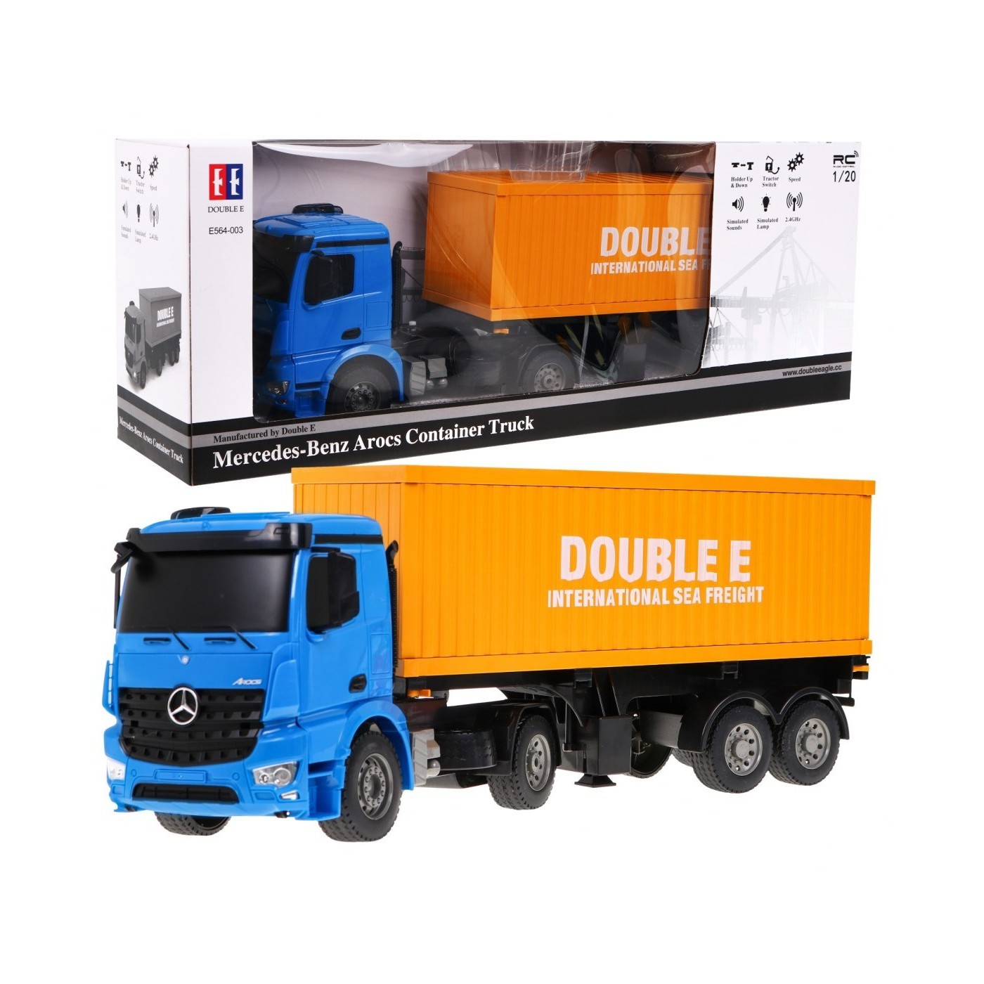 Autíčko  R/C Mercedes-Benz Arocs 2.4G Přívěs s Doub kontejnerem