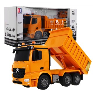 Sklápěč Mercedes-Benz Arocs pro děti 6+ dálkové ovládání model 1:20 Zvuky Světla