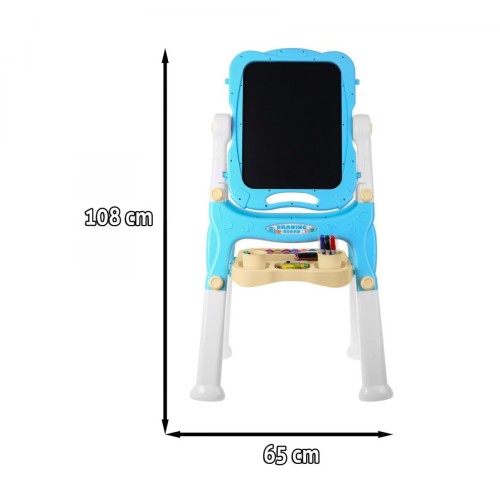 Velká oboustranná tabule pro děti 3+ modrá + tabule magnetická + příslušenství