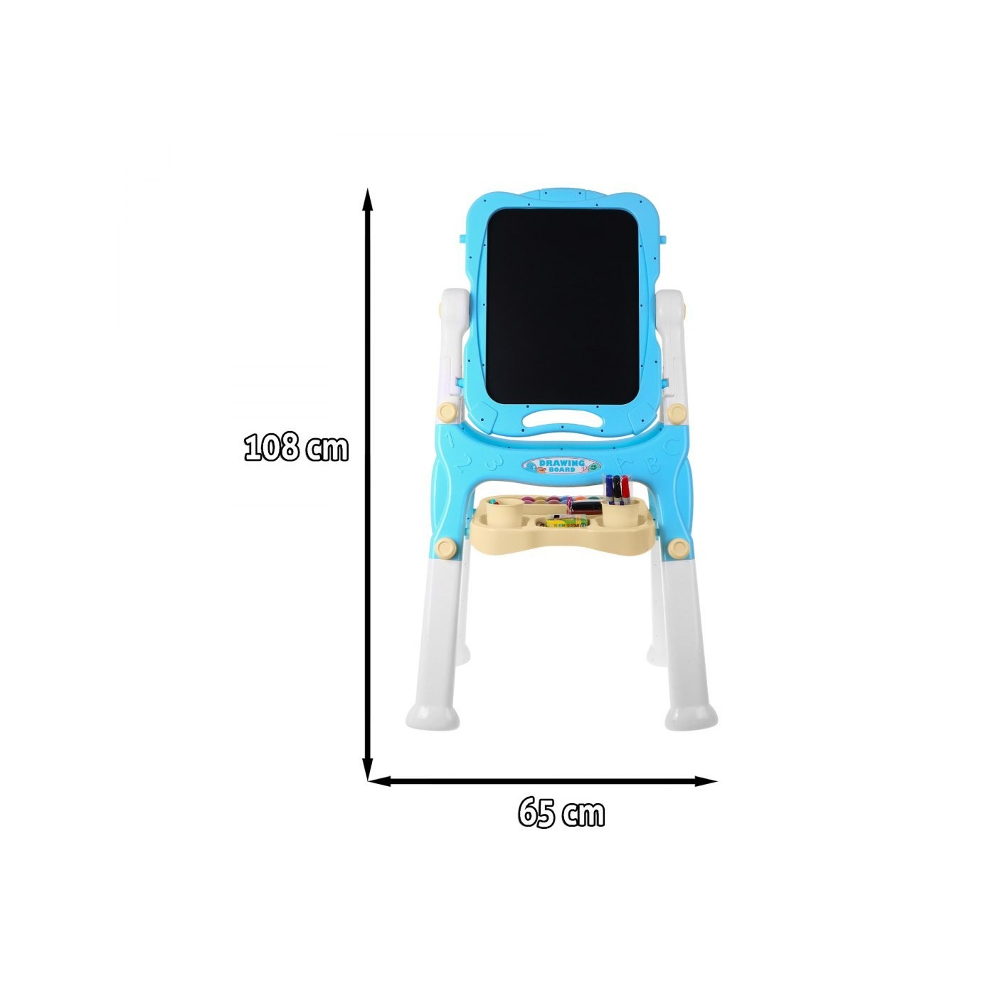 Velká oboustranná tabule pro děti 3+ modrá + tabule magnetická + příslušenství