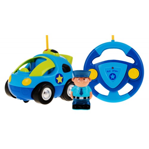 Dálkové ovládání Dětské policejní auto 3+ Dálkové ovládání Volant Policejní figurka Zvuky Světla