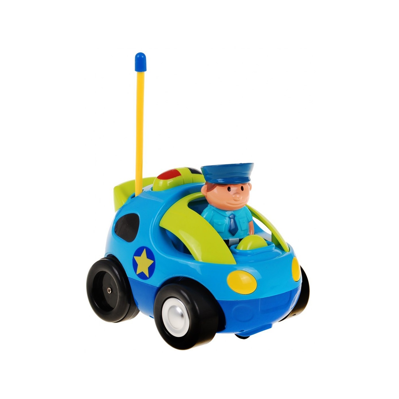 Dálkové ovládání Dětské policejní auto 3+ Dálkové ovládání Volant Policejní figurka Zvuky Světla
