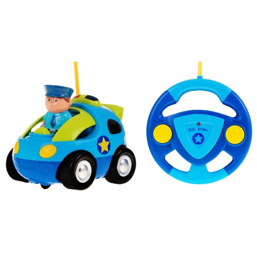 Dálkové ovládání Dětské policejní auto 3+ Dálkové ovládání Volant Policejní figurka Zvuky Světla