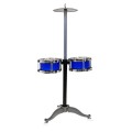 Modrý 7hlavňový buben pro děti 5+ stůl + 2 talíře + 2 paličky 12 ks.