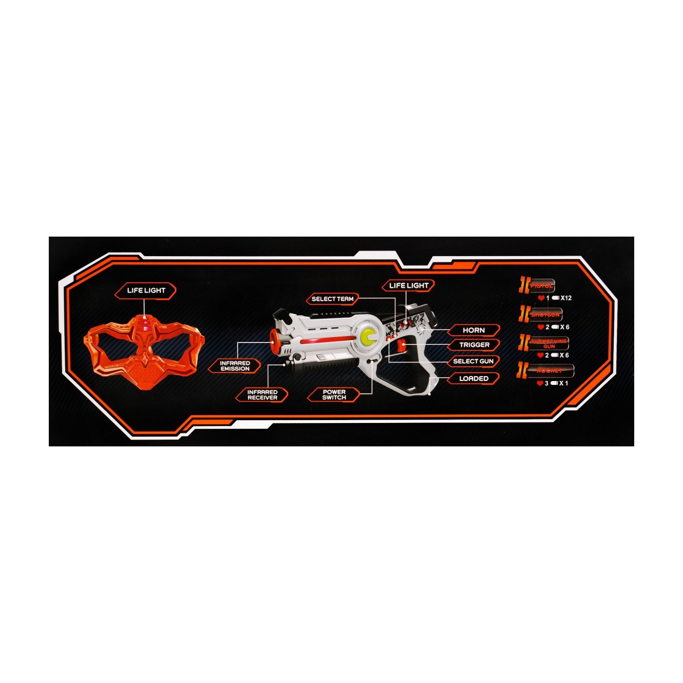 Laserové zbraně Call of Life Laser Tag Barevné