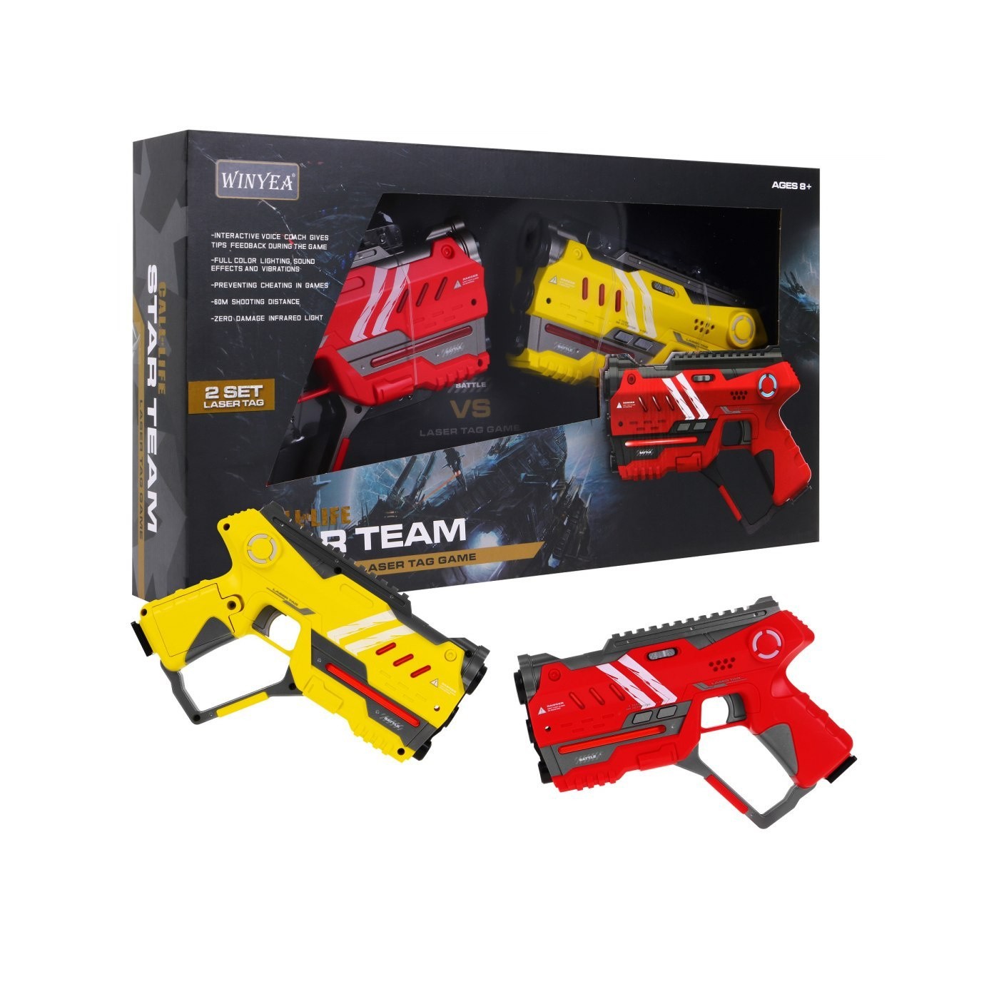 Laserové zbraně LASER TAG červená žlutá
