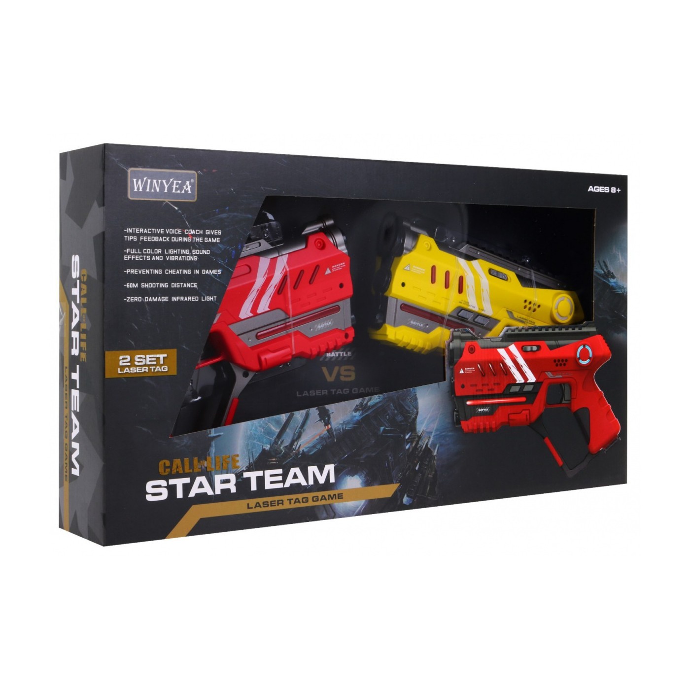 Laserové zbraně LASER TAG červená žlutá