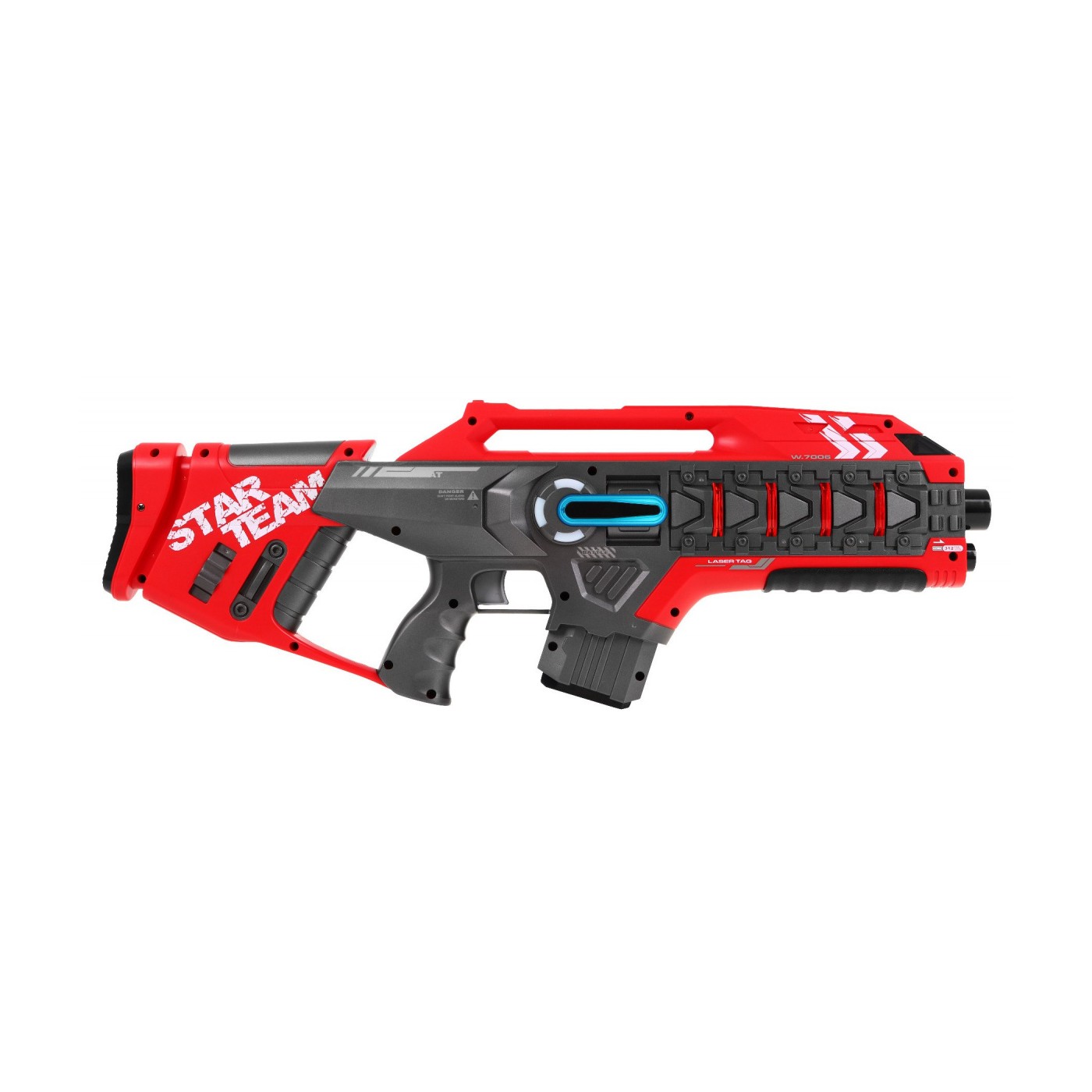 Sada 2 laserových zbraní pro děti 8+ Laser Tag červená Yellow 4 týmy + 4 typy zbraní