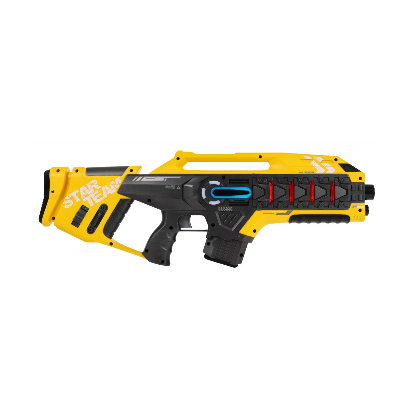 Sada 2 laserových zbraní pro děti 8+ Laser Tag červená Yellow 4 týmy + 4 typy zbraní
