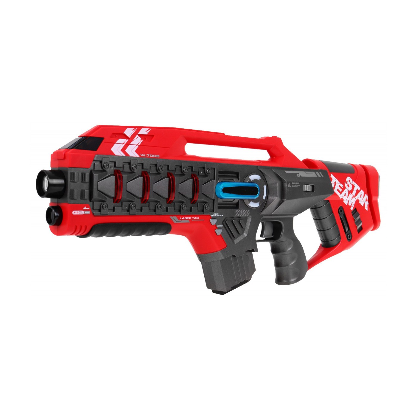 Sada 2 laserových zbraní pro děti 8+ Laser Tag červená Yellow 4 týmy + 4 typy zbraní