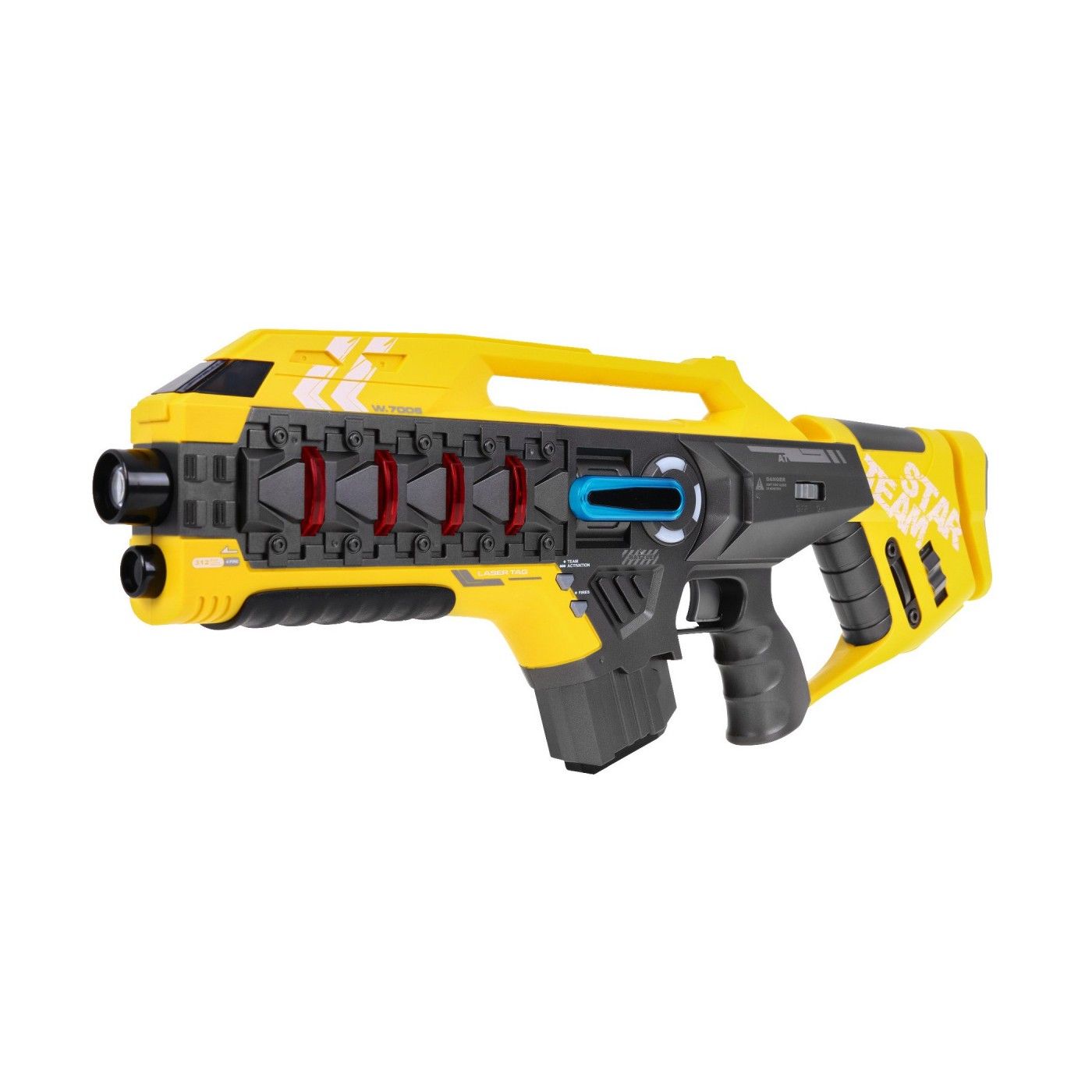Sada 2 laserových zbraní pro děti 8+ Laser Tag červená Yellow 4 týmy + 4 typy zbraní