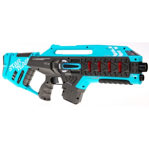 Sada 2 laserových zbraní pro děti 8+ Laser Tag Blue zelená 4 týmy + 4 typy zbraní