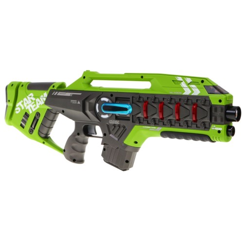 Sada 2 laserových zbraní pro děti 8+ Laser Tag Blue zelená 4 týmy + 4 typy zbraní