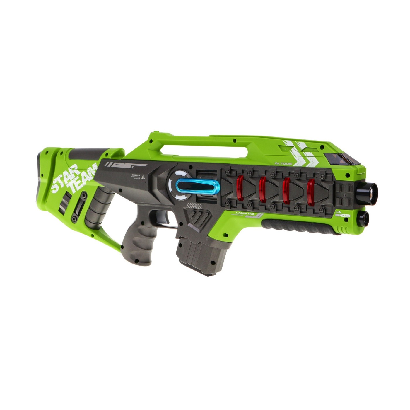 Sada 2 laserových zbraní pro děti 8+ Laser Tag Blue zelená 4 týmy + 4 typy zbraní