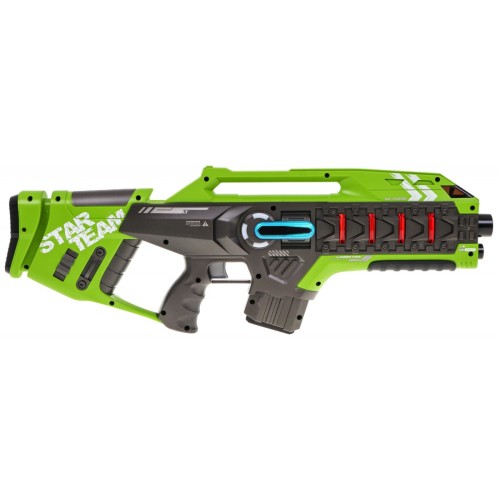 Sada 2 laserových zbraní pro děti 8+ Laser Tag Blue zelená 4 týmy + 4 typy zbraní