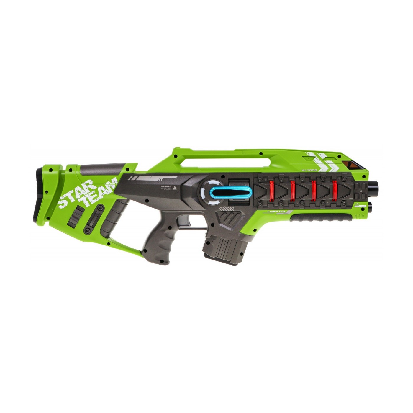 Sada 2 laserových zbraní pro děti 8+ Laser Tag Blue zelená 4 týmy + 4 typy zbraní