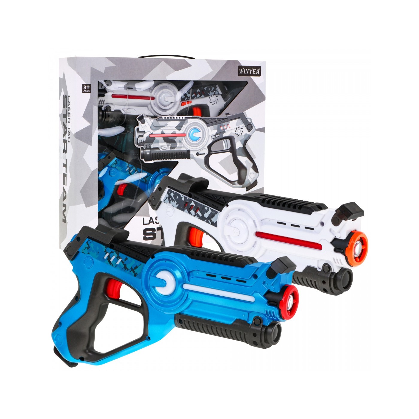 2 laserové zbraně pro děti 8+ Laser Tag 4 týmy + 4 typy zbraní + interaktivní funkce
