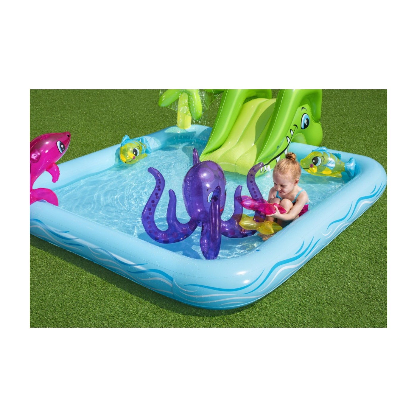 Zahradní hřiště Fantastické akvárium 239x206x86 BESTWAY + Skluzavka + Nafukovací hračky