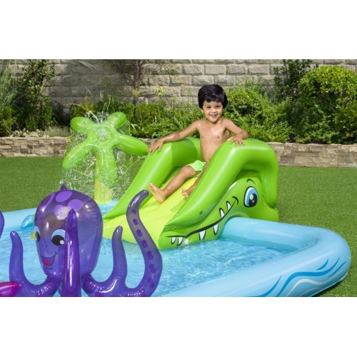 Zahradní hřiště Fantastické akvárium 239x206x86 BESTWAY + Skluzavka + Nafukovací hračky