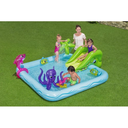 Zahradní hřiště Fantastické akvárium 239x206x86 BESTWAY + Skluzavka + Nafukovací hračky