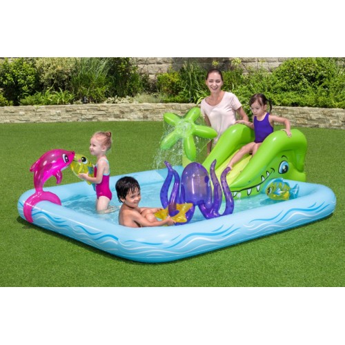Zahradní hřiště Fantastické akvárium 239x206x86 BESTWAY + Skluzavka + Nafukovací hračky