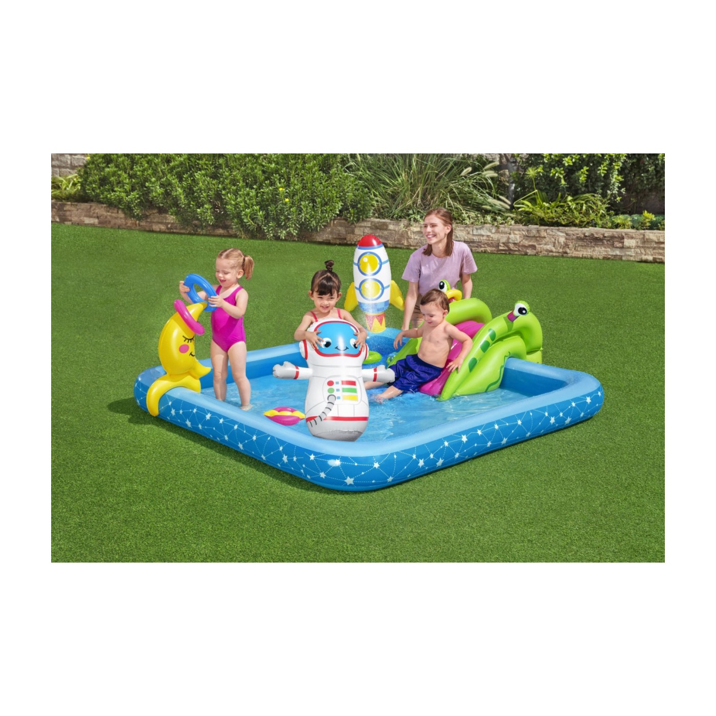 Vodní hřiště Small Astronaut 288X206X84 BESTWAY 5v1  + Skluzavka + Obruče