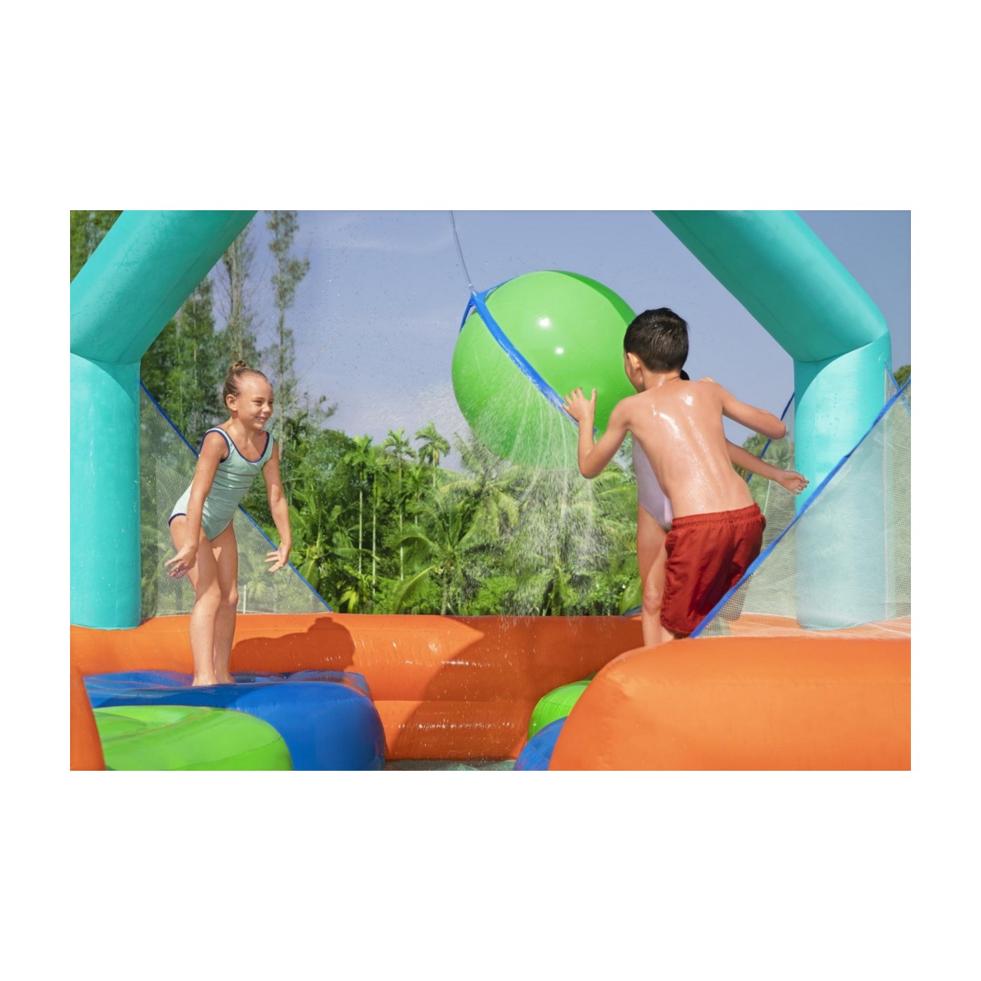 Dětské hřiště Vodní park Dodge Drench BESTWAY + vodní sprcha + 4 nafukovací plošiny