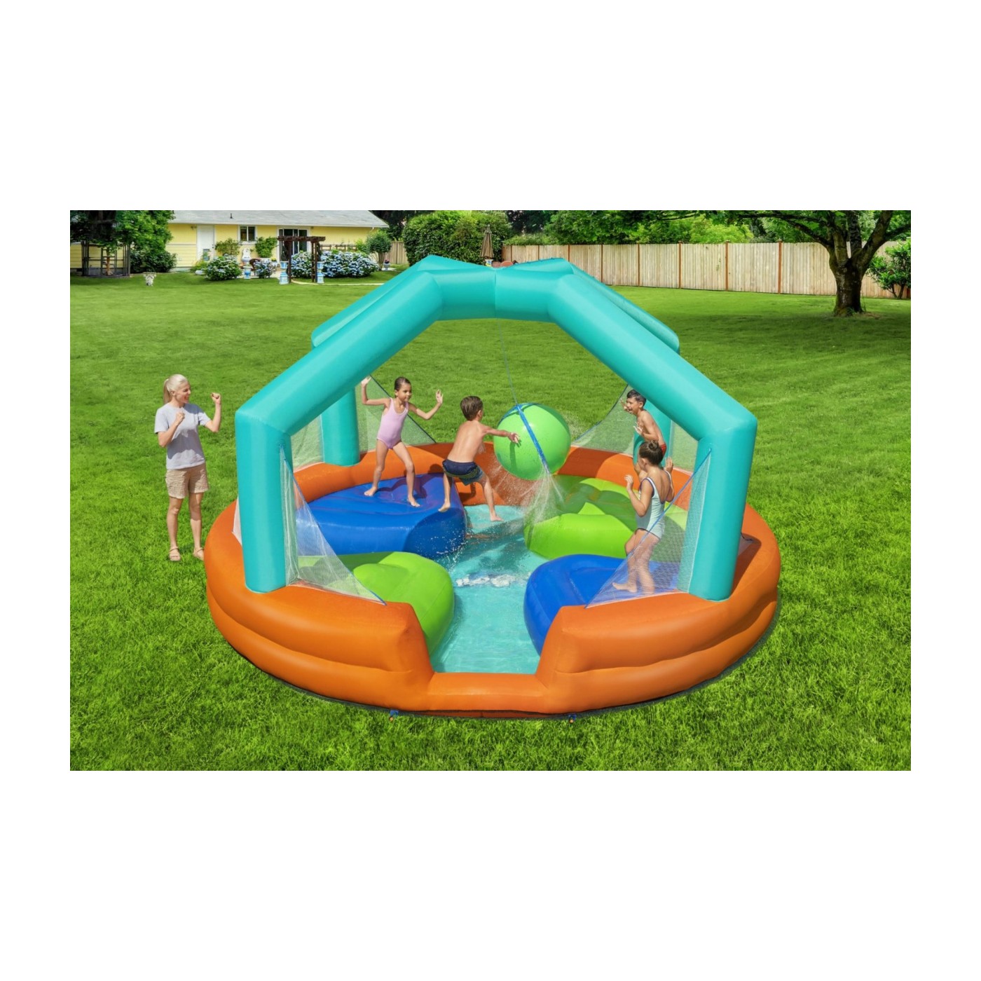 Dětské hřiště Vodní park Dodge Drench BESTWAY + vodní sprcha + 4 nafukovací plošiny