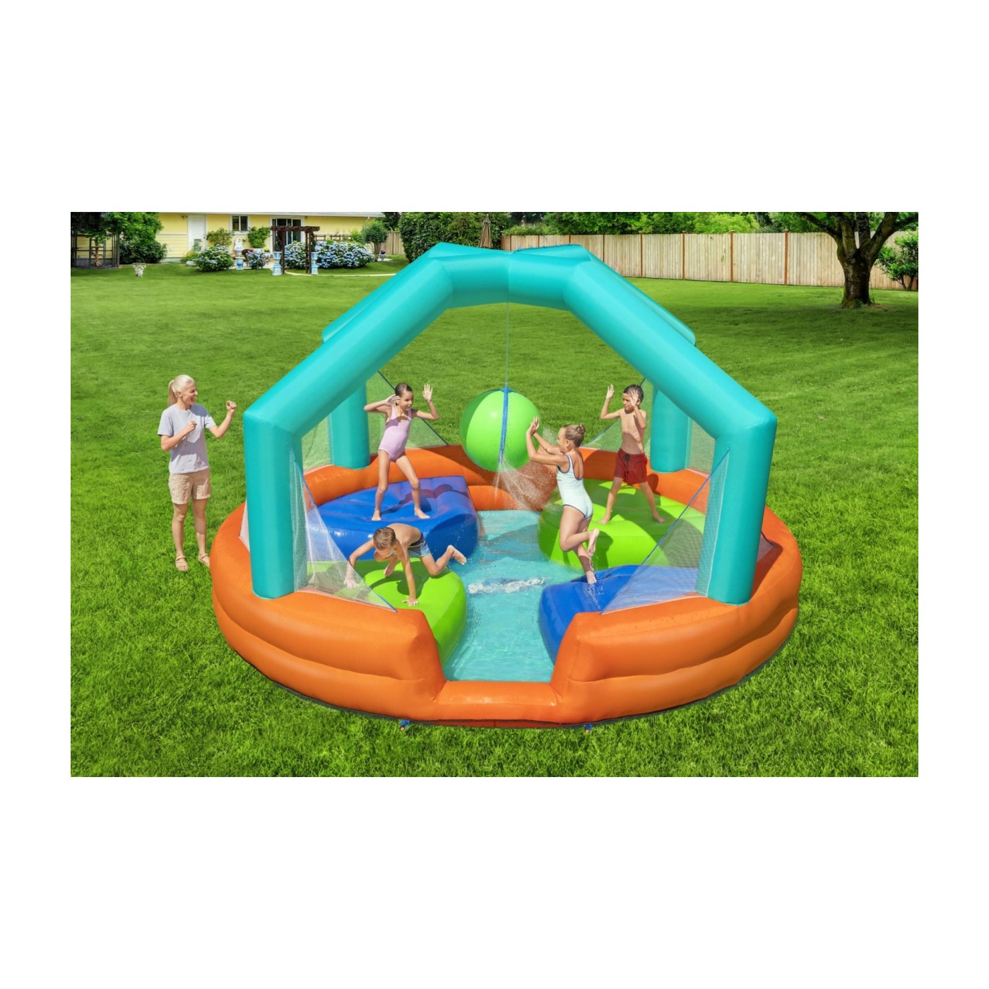 Dětské hřiště Vodní park Dodge Drench BESTWAY + vodní sprcha + 4 nafukovací plošiny
