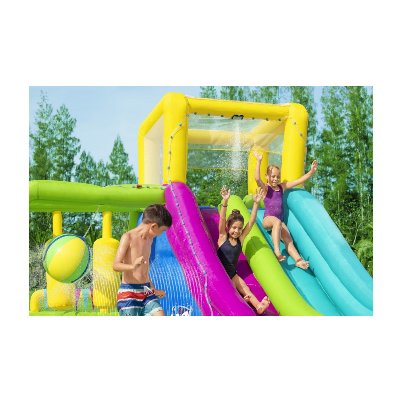 Mega vodní zábavní park děti 5+ BESTWAY Překážky + Skluzavka + Sprška