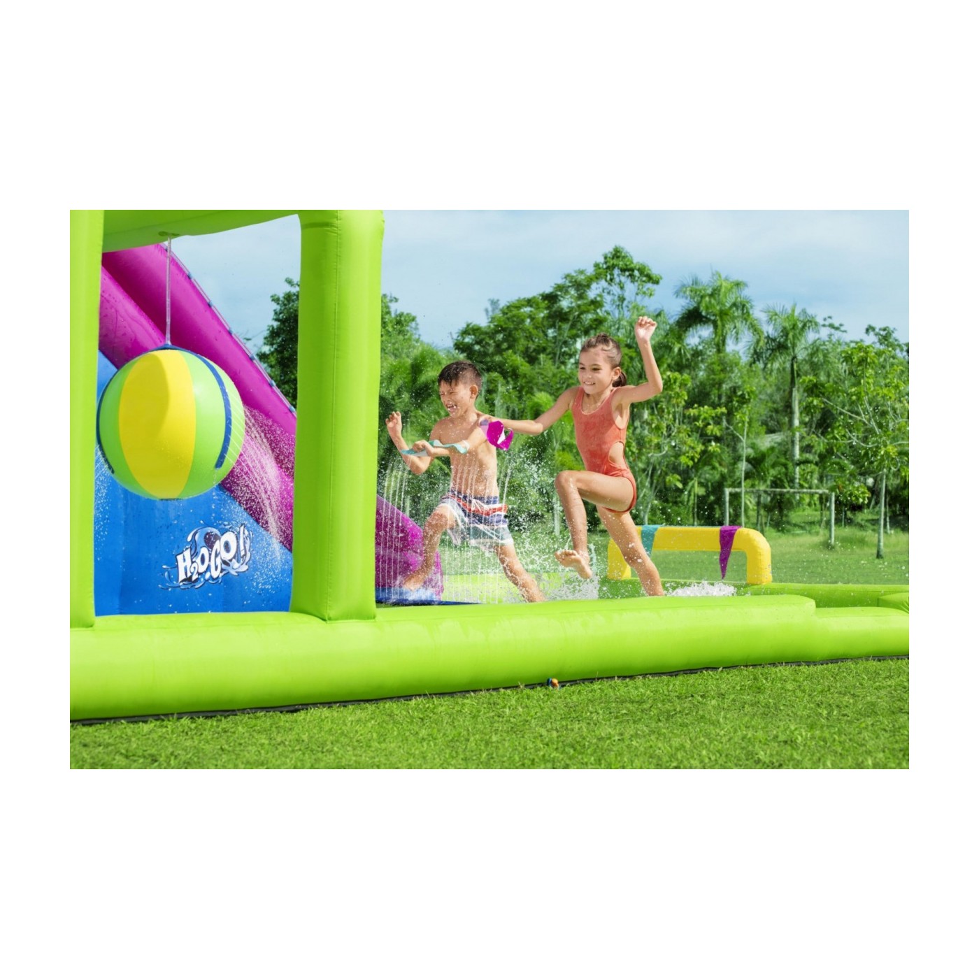 Mega vodní zábavní park děti 5+ BESTWAY Překážky + Skluzavka + Sprška
