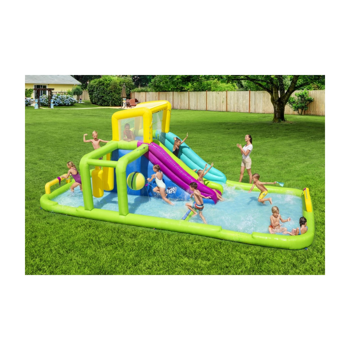 Mega vodní zábavní park děti 5+ BESTWAY Překážky + Skluzavka + Sprška