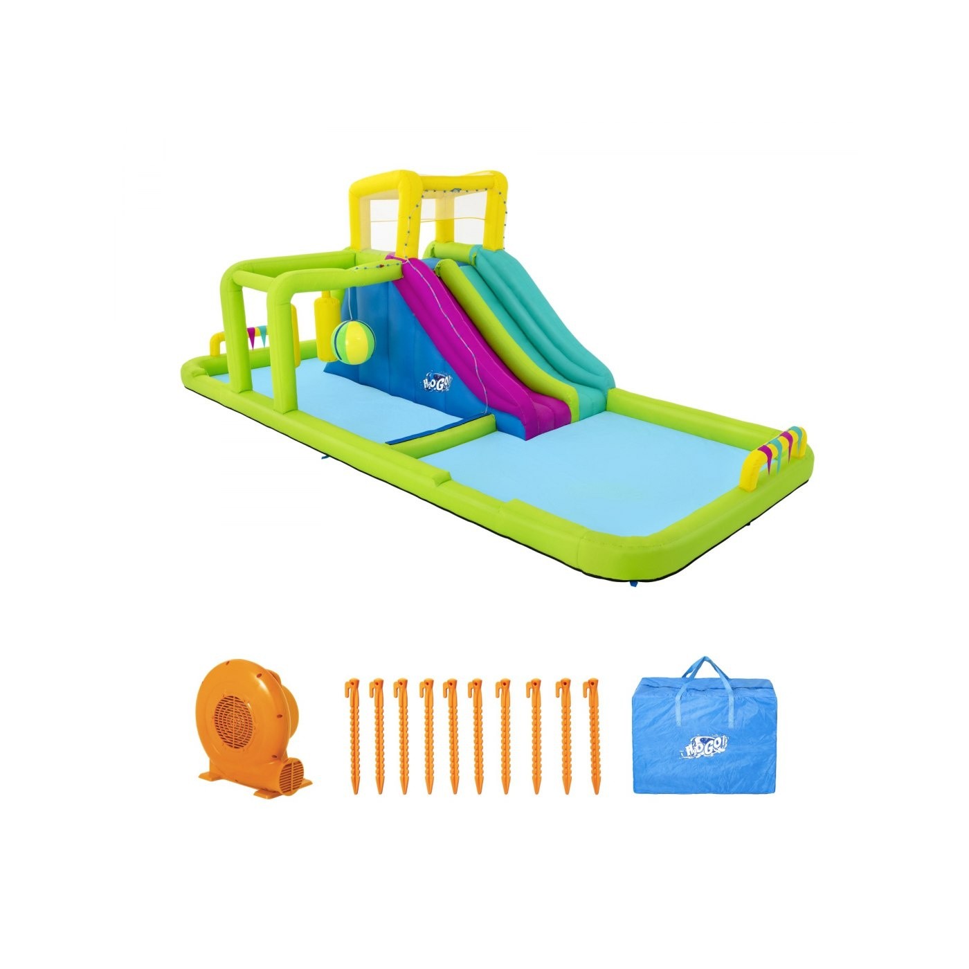 Mega vodní zábavní park děti 5+ BESTWAY Překážky + Skluzavka + Sprška